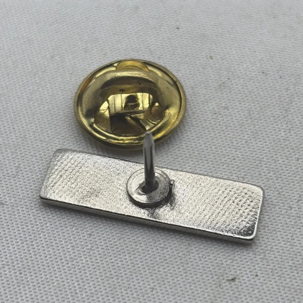 Train Conductor Railroad Railway Lapel Hat Pin Blue Silver Tone Metal